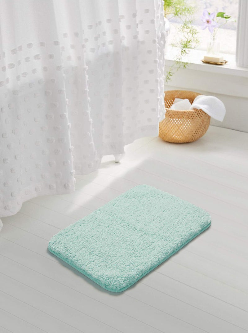 Suchtale Non Slip Bath Mat (20 x 32, Aqua) - Soft Microfiber Shaggy, Thick Plush, Machine Washable - Image 2